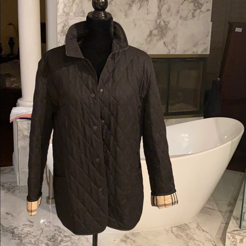 Burberry black quilted jacket